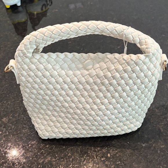 Moda Luxe Handbags - Moda Luxe Ivory Woven Mini Bag